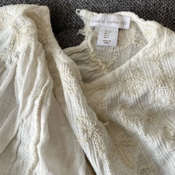 House of Harlow 1960 embroidery half sleeve blouse - Picture 5 of 8